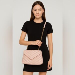 SHEIN Blush Pink Chevron Crossbody Bag